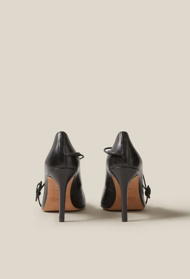 Claudie Pierlot Black Leather Heels Women Sandals Pumps And Mules