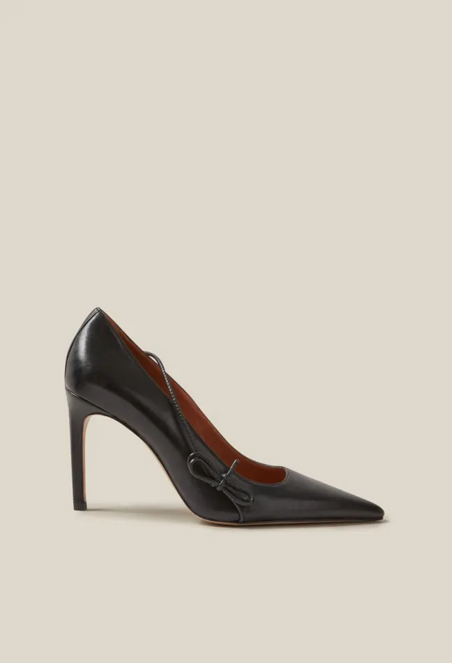 Claudie Pierlot Black Leather Heels Women Sandals Pumps And Mules