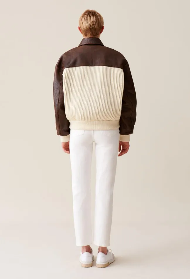 Claudie Pierlot Brown TwoTone Bomber Jacket Dualcolor Women Jackets Claudie Pierlot Brown TwoTone Bomber Jacket Dualcolor Women Jackets