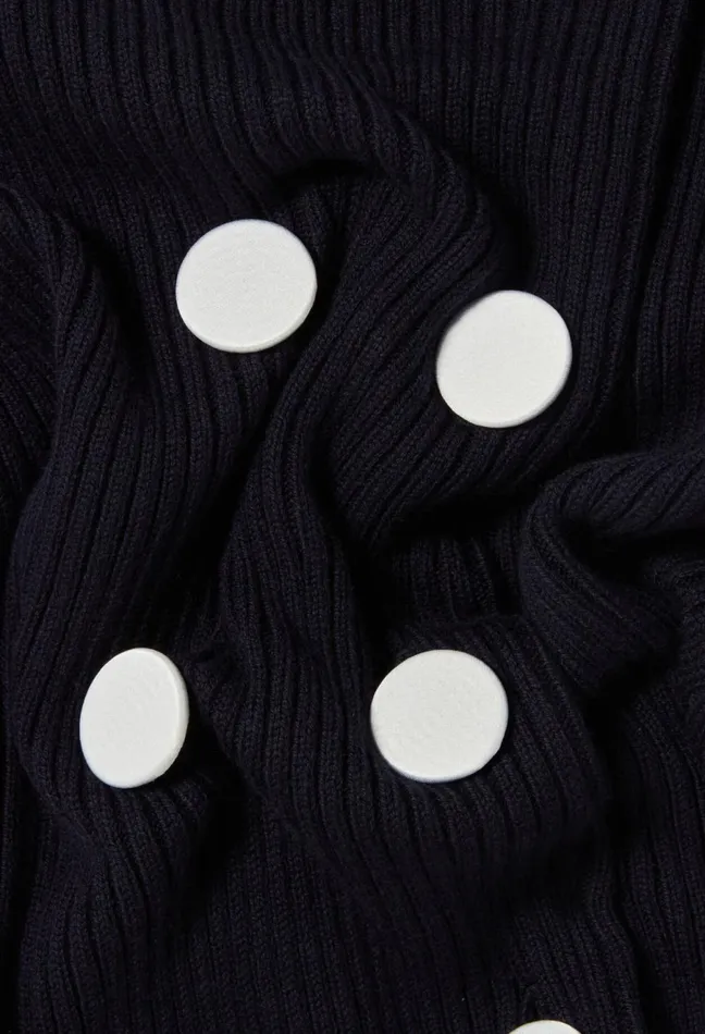 Claudie Pierlot Buttoned WoolBlend Cardigan Navy Women Knitwear And Cardigans Claudie Pierlot Buttoned WoolBlend Cardigan Navy Women Knitwear And Cardigans