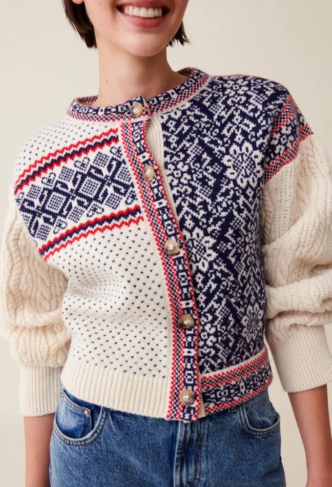 Claudie Pierlot CableKnit Wool Cardigan Multicolored Women Knitwear And Cardigans Claudie Pierlot CableKnit Wool Cardigan Multicolored Women Knitwear And Cardigans