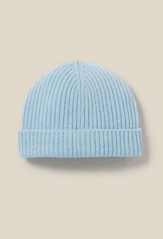 Claudie Pierlot Cashmere Ribbed Hat Cp Embroidery Sky Blue Women Scarves Hats And Gloves Claudie Pierlot Cashmere Ribbed Hat Cp Embroidery Sky Blue Women Scarves Hats And Gloves