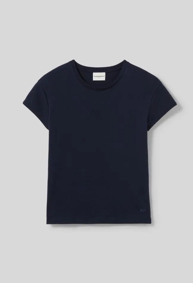 Claudie Pierlot Cp Cotton TShirt Navy Women TShirts