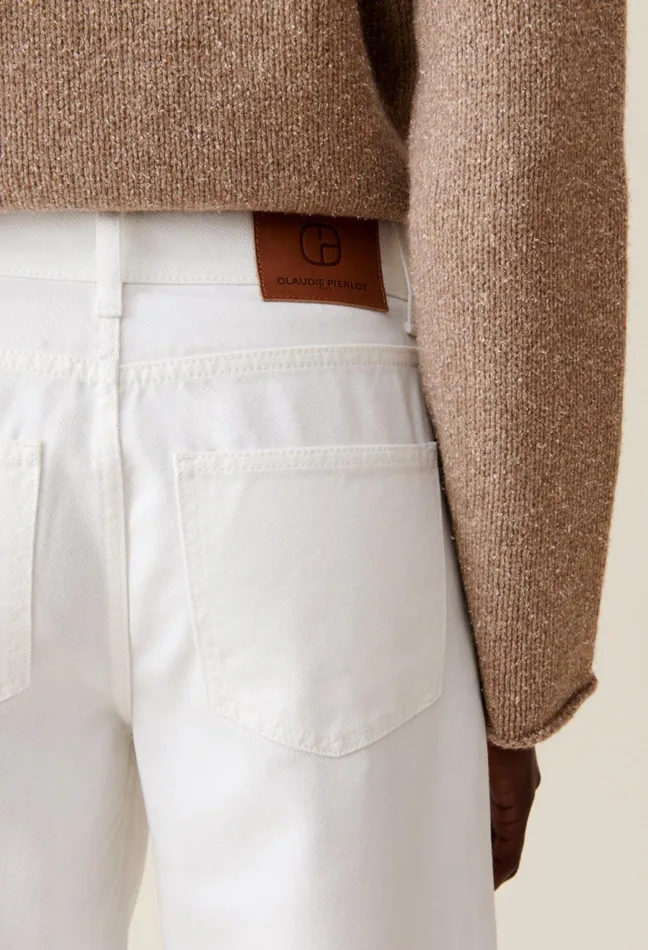Claudie Pierlot Ecru Michel Baggy Straight Jeans Women Jeans And Trousers Claudie Pierlot Ecru Michel Baggy Straight Jeans Women Jeans And Trousers