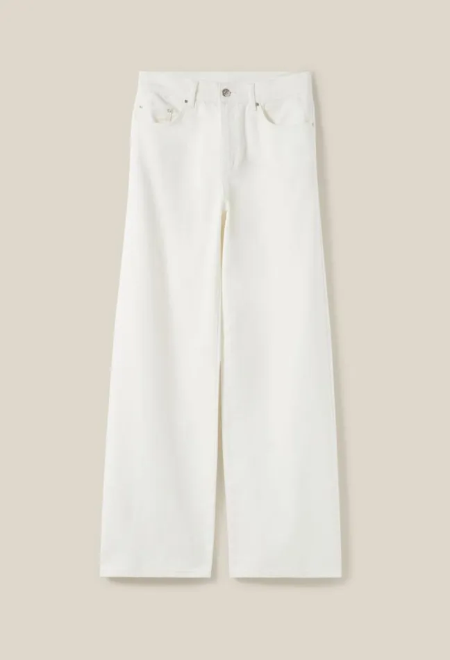 Claudie Pierlot Ecru Michel Baggy Straight Jeans Women Jeans And Trousers Claudie Pierlot Ecru Michel Baggy Straight Jeans Women Jeans And Trousers