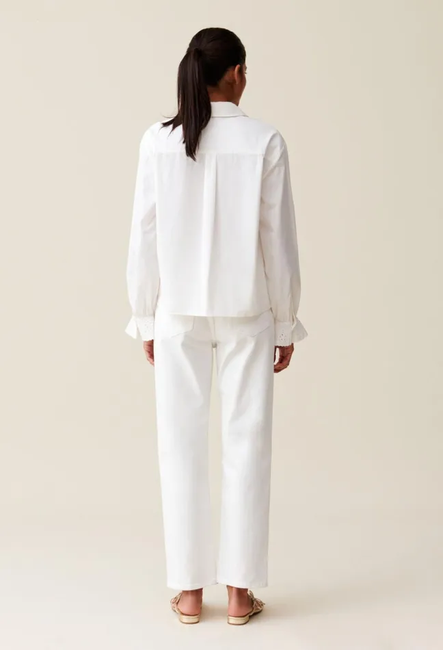 Claudie Pierlot Embroidered White Shirt Women Tops And Shirts Claudie Pierlot Embroidered White Shirt Women Tops And Shirts