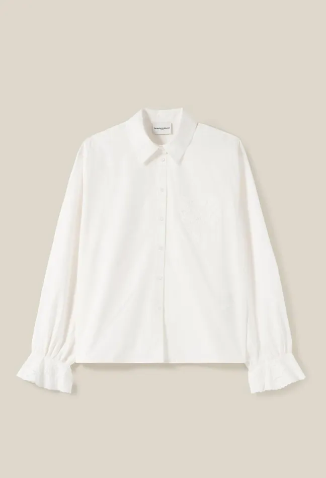 Claudie Pierlot Embroidered White Shirt Women Tops And Shirts Claudie Pierlot Embroidered White Shirt Women Tops And Shirts