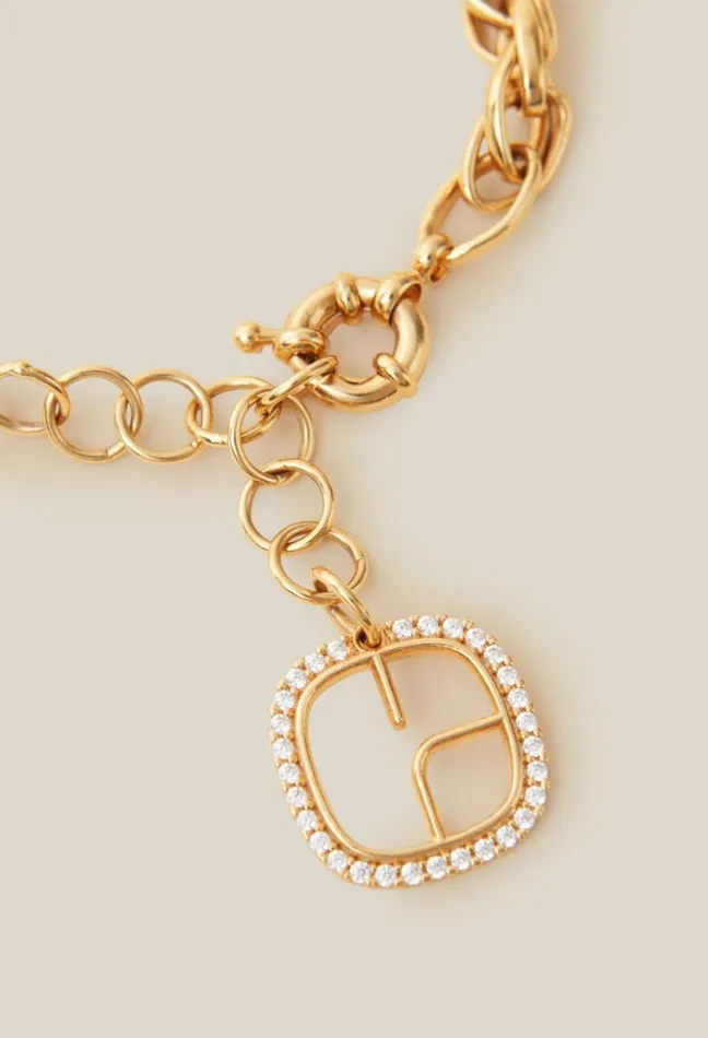 Claudie Pierlot Gold Chain Bracelet With Cp Logo Light Gold Women Jewellery And Scrunchies Claudie Pierlot Gold Chain Bracelet With Cp Logo Light Gold Women Jewellery And Scrunchies