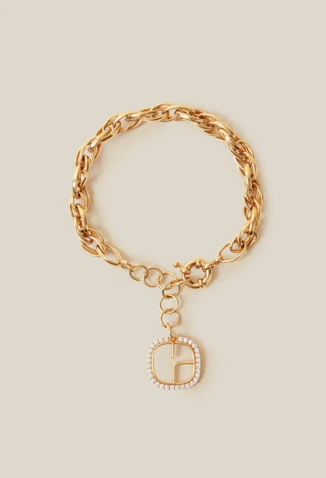 Claudie Pierlot Gold Chain Bracelet With Cp Logo Light Gold Women Jewellery And Scrunchies Claudie Pierlot Gold Chain Bracelet With Cp Logo Light Gold Women Jewellery And Scrunchies