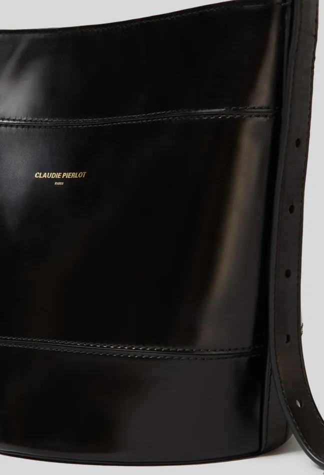 Claudie Pierlot Leather Bucket Bag Black Women Shoulder Bags Claudie Pierlot Leather Bucket Bag Black Women Shoulder Bags