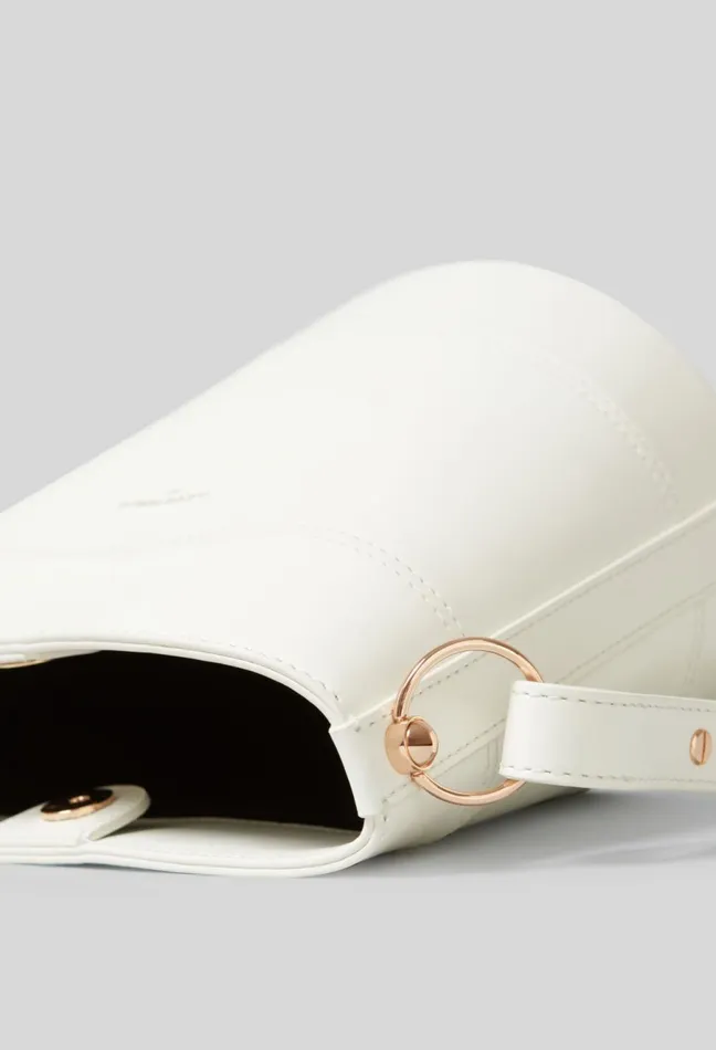 Claudie Pierlot Leather Bucket Bag White Women Shoulder Bags Claudie Pierlot Leather Bucket Bag White Women Shoulder Bags