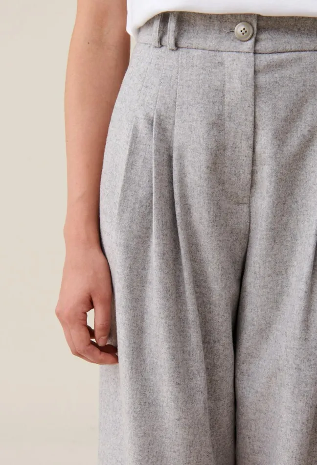 Claudie Pierlot Light Grey WideKnit Trousers Light Grey Women Jeans And Trousers