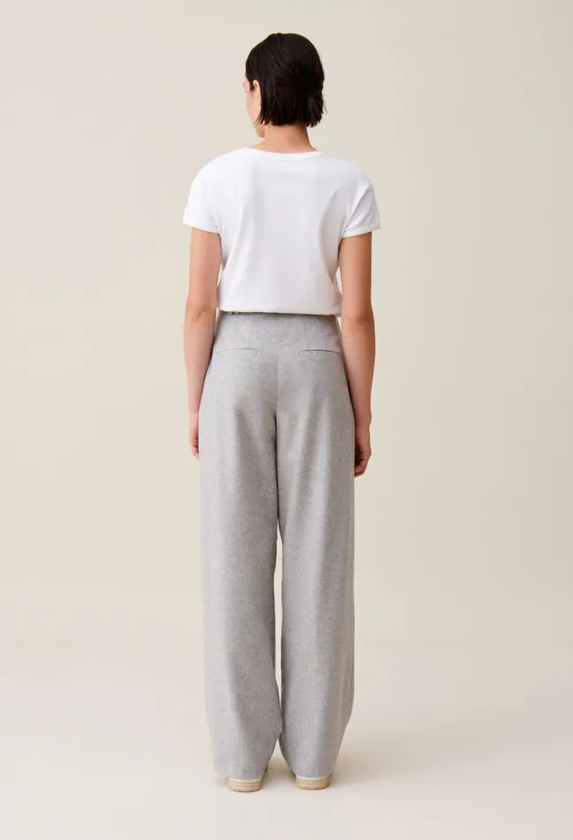 Claudie Pierlot Light Grey WideKnit Trousers Light Grey Women Jeans And Trousers