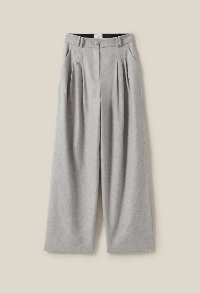 Claudie Pierlot Light Grey WideKnit Trousers Light Grey Women Jeans And Trousers