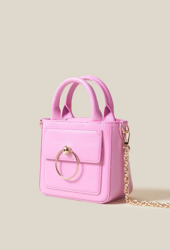 Claudie Pierlot Mini Anouck Smooth Leather Bag Pink Women Small Bags Claudie Pierlot Mini Anouck Smooth Leather Bag Pink Women Small Bags
