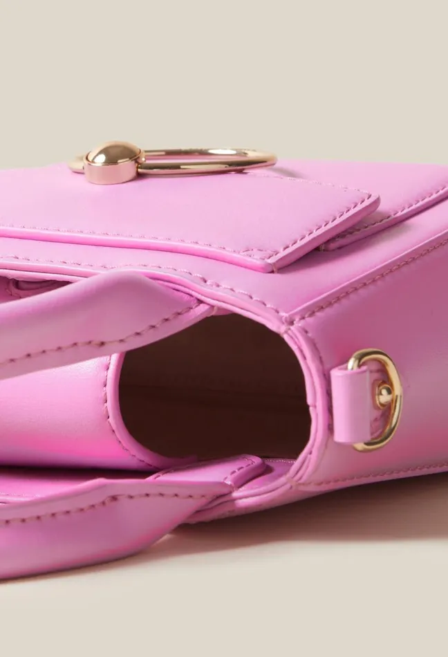 Claudie Pierlot Mini Anouck Smooth Leather Bag Pink Women Small Bags Claudie Pierlot Mini Anouck Smooth Leather Bag Pink Women Small Bags