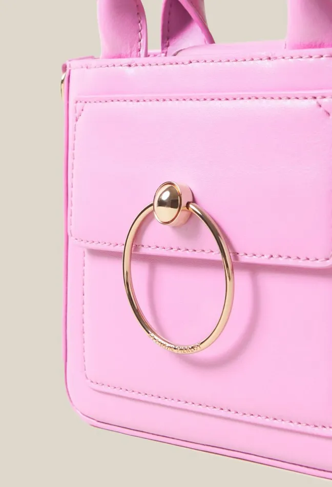 Claudie Pierlot Mini Anouck Smooth Leather Bag Pink Women Small Bags Claudie Pierlot Mini Anouck Smooth Leather Bag Pink Women Small Bags