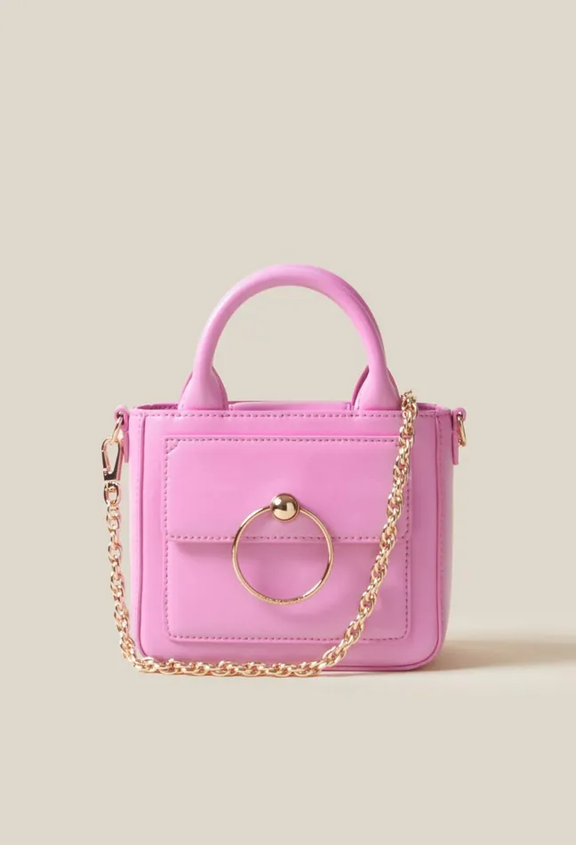 Claudie Pierlot Mini Anouck Smooth Leather Bag Pink Women Small Bags Claudie Pierlot Mini Anouck Smooth Leather Bag Pink Women Small Bags