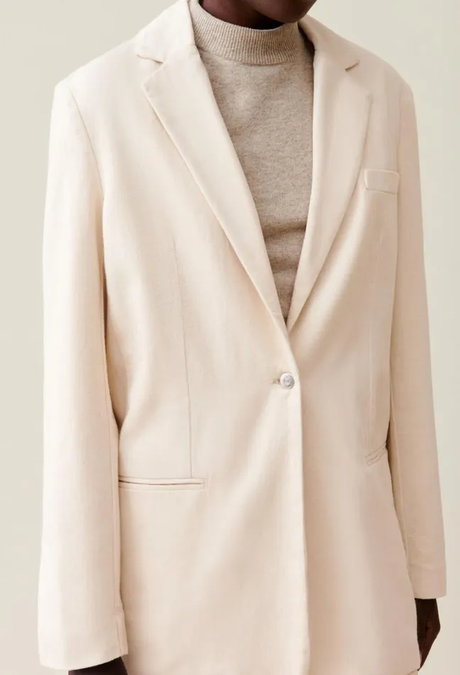 Claudie Pierlot Oversized Denim Blazer Light Beige Women Blazers