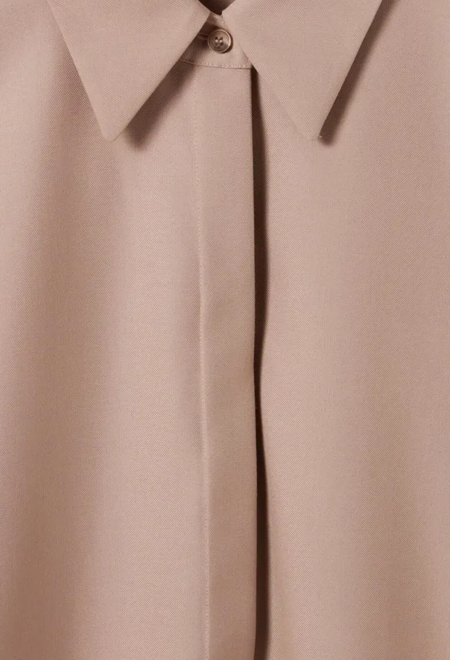 Claudie Pierlot Pleated Oversized Shirt Beige Women Tops And Shirts