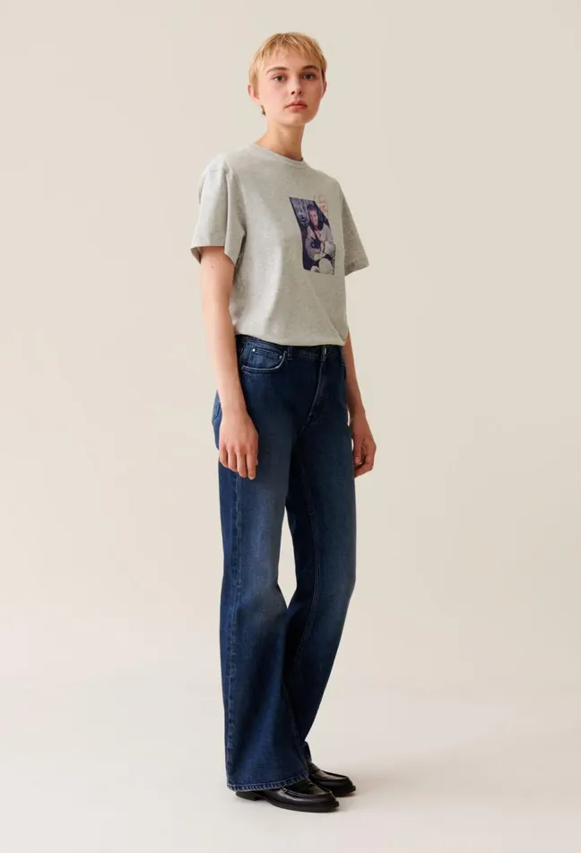 Claudie Pierlot Printed TShirt Mottled Grey Women TShirts Claudie Pierlot Printed TShirt Mottled Grey Women TShirts