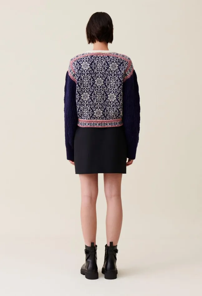 Claudie Pierlot RoundNeck Patterned Jumper Multicolored Women Knitwear And Cardigans Claudie Pierlot RoundNeck Patterned Jumper Multicolored Women Knitwear And Cardigans