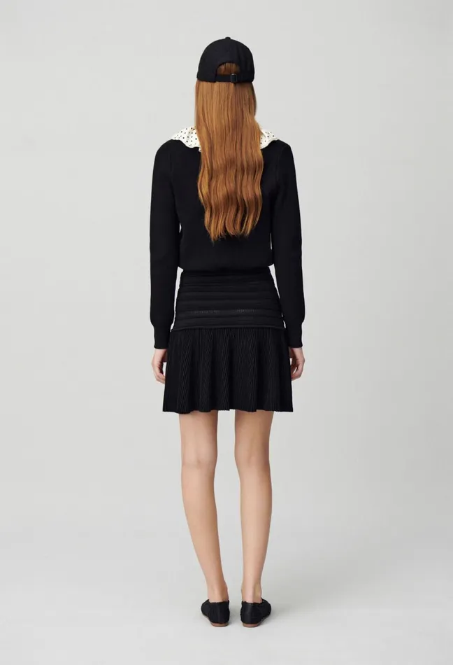 Claudie Pierlot Short FineKnit Skirt Black Women Skirts And Shorts Claudie Pierlot Short FineKnit Skirt Black Women Skirts And Shorts