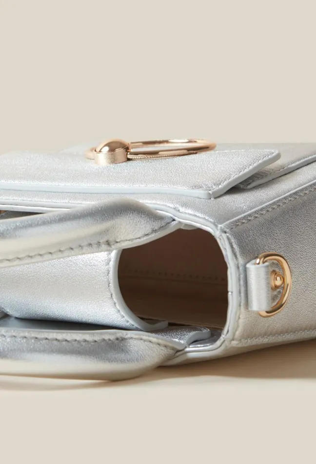 Claudie Pierlot Silver Anouck Nano Bag Silver Women Crossbody Bags Claudie Pierlot Silver Anouck Nano Bag Silver Women Crossbody Bags