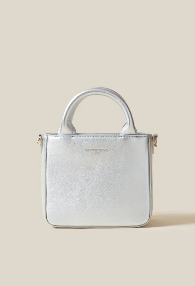 Claudie Pierlot Silver Anouck Nano Bag Silver Women Crossbody Bags Claudie Pierlot Silver Anouck Nano Bag Silver Women Crossbody Bags