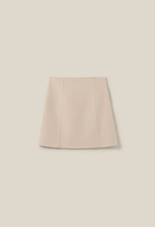 Claudie Pierlot Straight Mini Skirt Beige Women Skirts And Shorts Claudie Pierlot Straight Mini Skirt Beige Women Skirts And Shorts