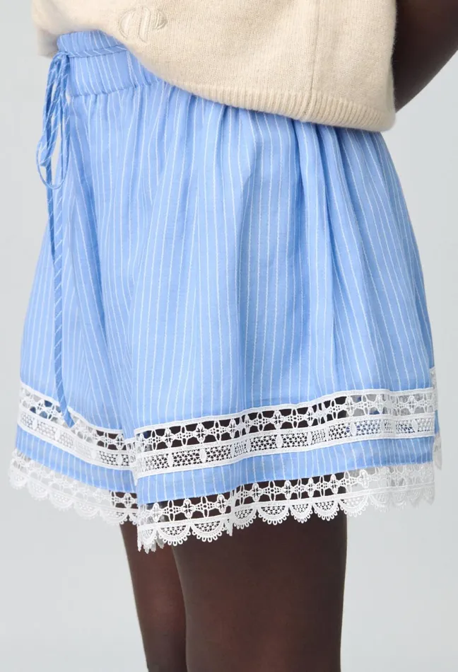 Claudie Pierlot Striped Lace Shorts Dualcolor Women Skirts And Shorts Claudie Pierlot Striped Lace Shorts Dualcolor Women Skirts And Shorts