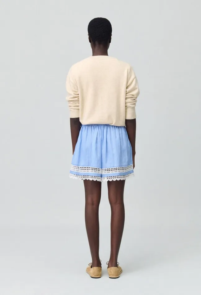 Claudie Pierlot Striped Lace Shorts Dualcolor Women Skirts And Shorts Claudie Pierlot Striped Lace Shorts Dualcolor Women Skirts And Shorts