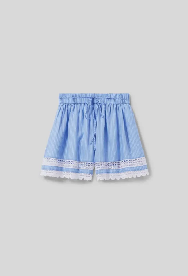 Claudie Pierlot Striped Lace Shorts Dualcolor Women Skirts And Shorts Claudie Pierlot Striped Lace Shorts Dualcolor Women Skirts And Shorts