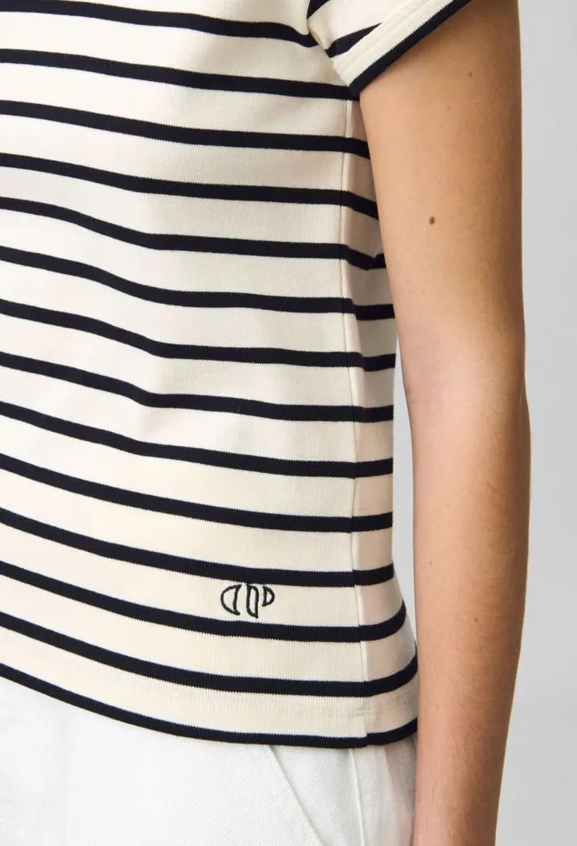 Claudie Pierlot Striped Short Sleeve TShirt Dualcolor Women TShirts Claudie Pierlot Striped Short Sleeve TShirt Dualcolor Women TShirts