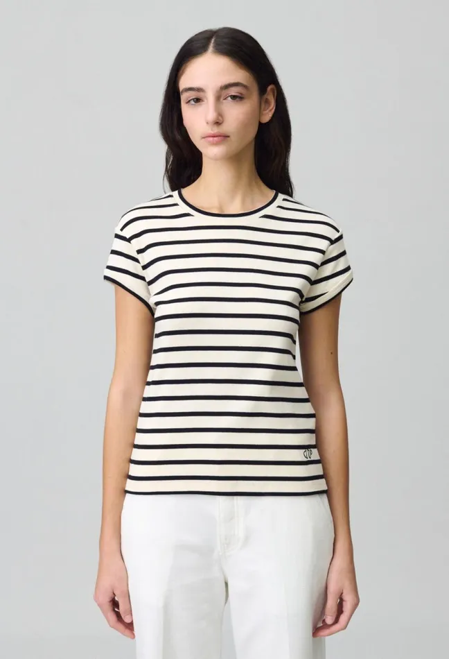 Claudie Pierlot Striped Short Sleeve TShirt Dualcolor Women TShirts Claudie Pierlot Striped Short Sleeve TShirt Dualcolor Women TShirts