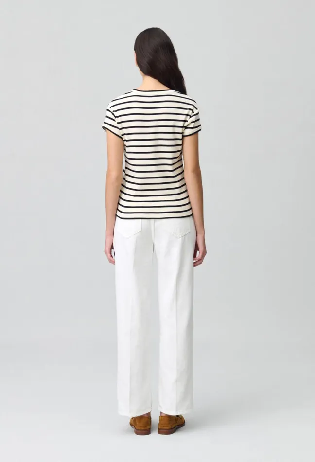 Claudie Pierlot Striped Short Sleeve TShirt Dualcolor Women TShirts Claudie Pierlot Striped Short Sleeve TShirt Dualcolor Women TShirts