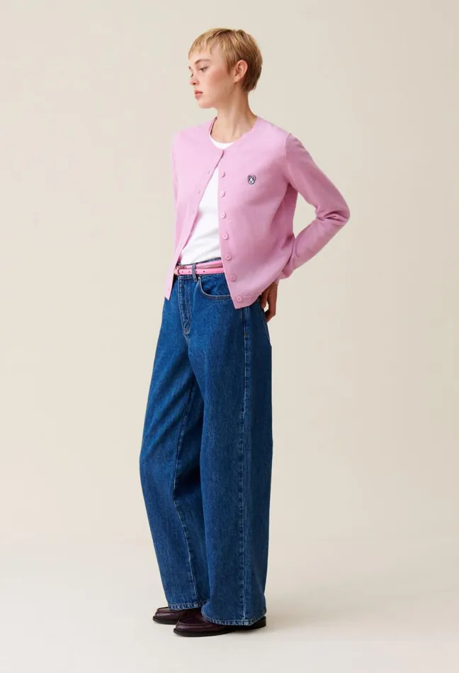 Claudie Pierlot Toto Jean Wool Cardigan Pale Pink Women Knitwear And Cardigans Claudie Pierlot Toto Jean Wool Cardigan Pale Pink Women Knitwear And Cardigans