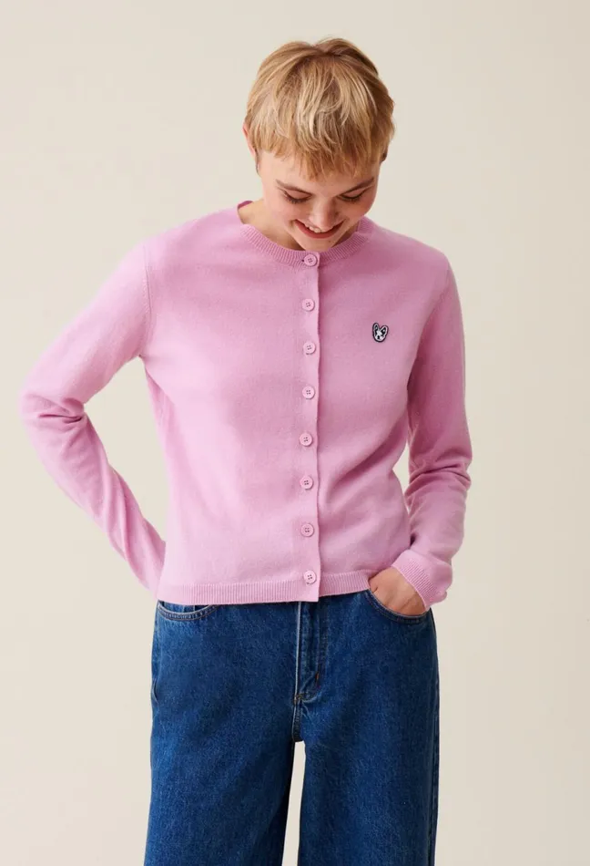 Claudie Pierlot Toto Jean Wool Cardigan Pale Pink Women Knitwear And Cardigans Claudie Pierlot Toto Jean Wool Cardigan Pale Pink Women Knitwear And Cardigans