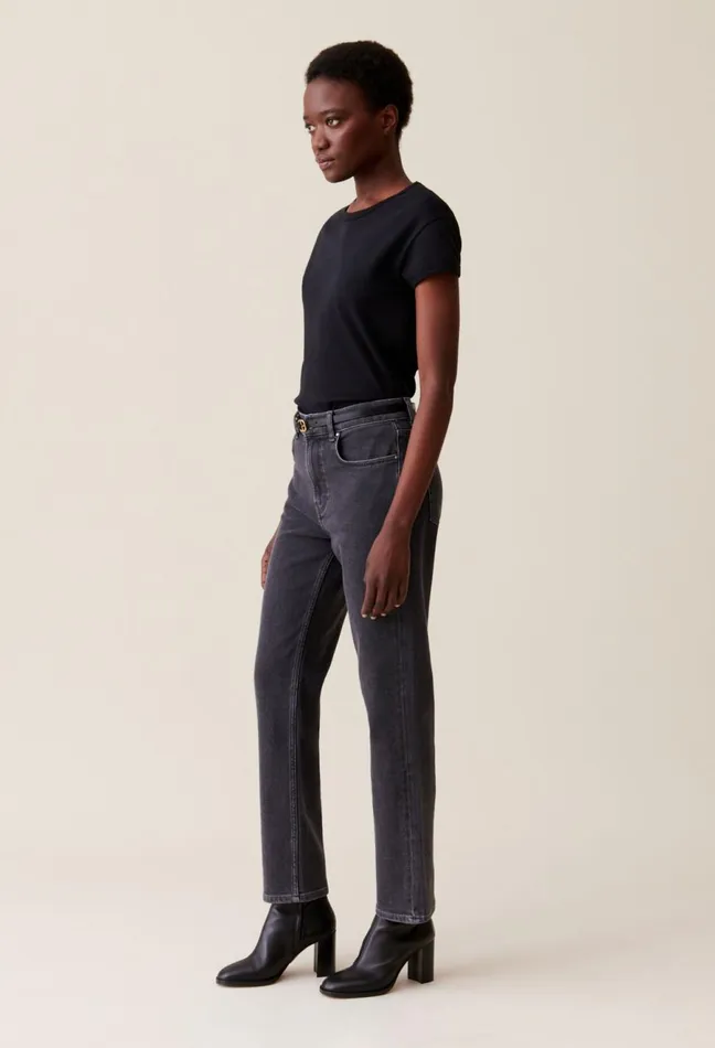 Claudie Pierlot Toto Slim Jeans Charcoal Grey Anthracite Women Jeans And Trousers Claudie Pierlot Toto Slim Jeans Charcoal Grey Anthracite Women Jeans And Trousers