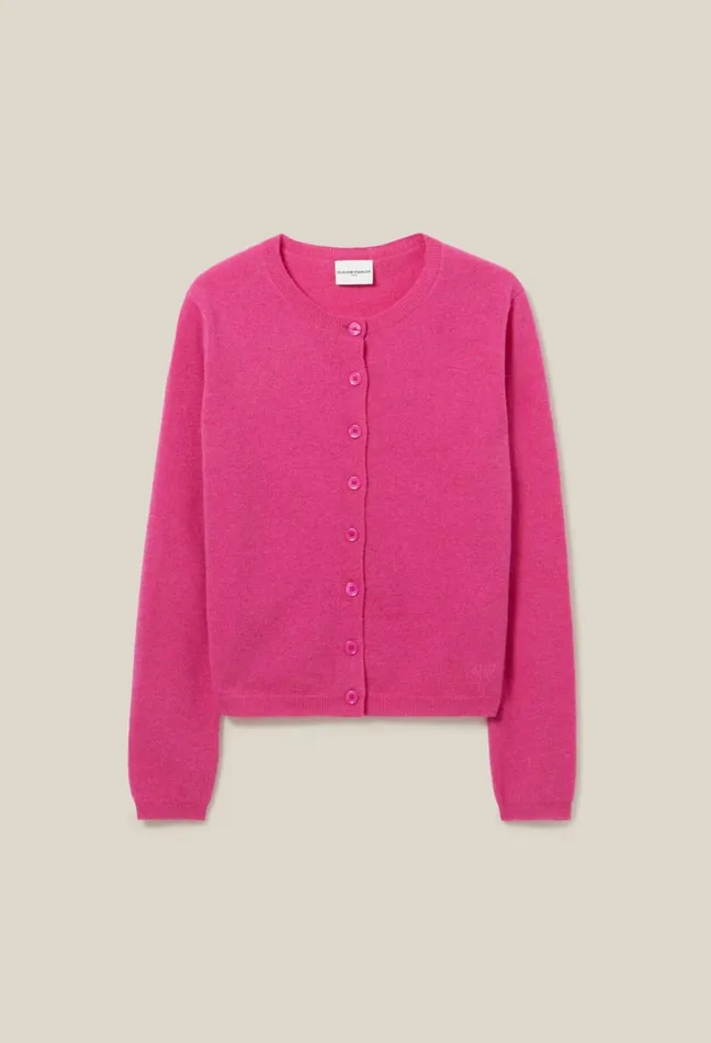 Claudie Pierlot Wool Cardigan W Cp Embroidery Pink Women Knitwear And Cardigans Claudie Pierlot Wool Cardigan W Cp Embroidery Pink Women Knitwear And Cardigans