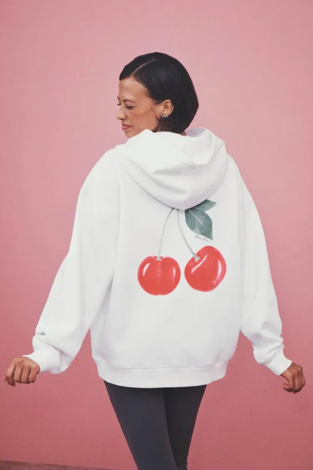 Clothing Supr Hoodies and Trackies Paige Oversized Printed Hoodie Cloud Whitemon Cheri