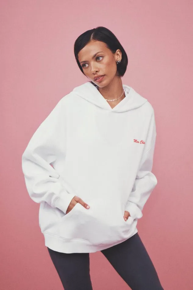 Clothing Supr Hoodies and Trackies Paige Oversized Printed Hoodie Cloud Whitemon Cheri