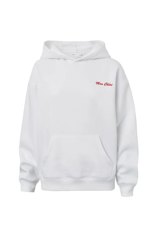 Clothing Supr Hoodies and Trackies Paige Oversized Printed Hoodie Cloud Whitemon Cheri