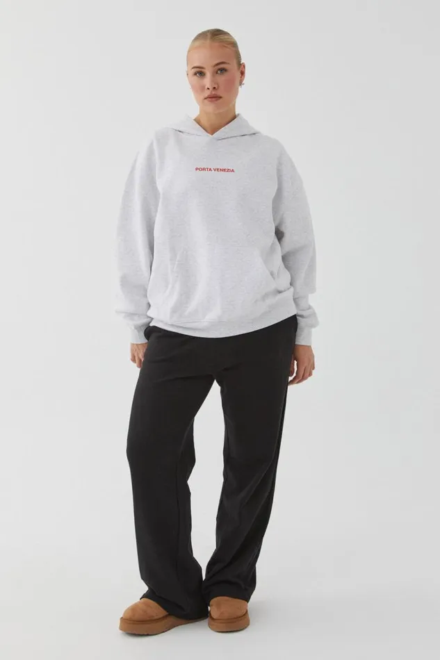 Clothing Supr Hoodies and Trackies Paige Oversized Printed Hoodie Light Grey Marleporta Venezia