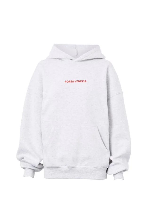 Clothing Supr Hoodies and Trackies Paige Oversized Printed Hoodie Light Grey Marleporta Venezia