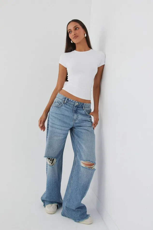 Clothing Supr Jeans Low Rise Baggy Jean River Blue Rip