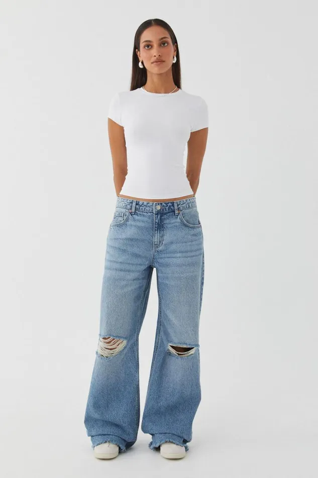 Clothing Supr Jeans Low Rise Baggy Jean River Blue Rip
