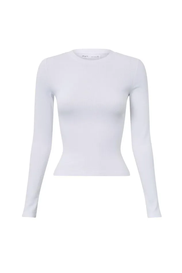 Clothing Supr Long Sleeve Tops Aspen Long Sleeve Rib Top White