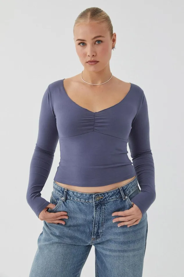 Clothing Supr Long Sleeve Tops Audrey Long Sleeve Top Weekend Blue
