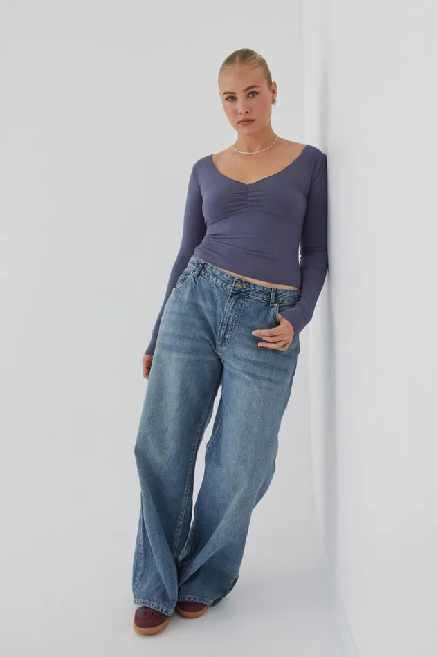 Clothing Supr Long Sleeve Tops Audrey Long Sleeve Top Weekend Blue